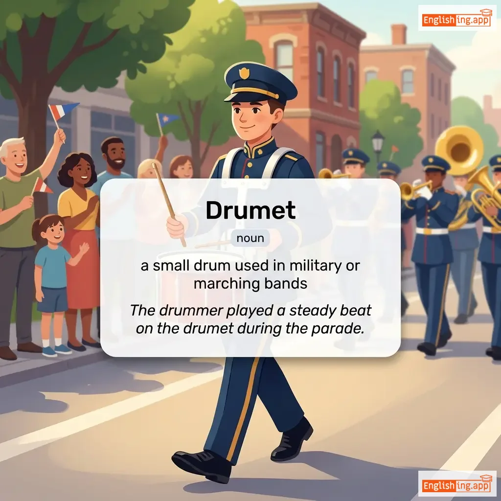 Drumet definition card — visual illustration of the meaning
