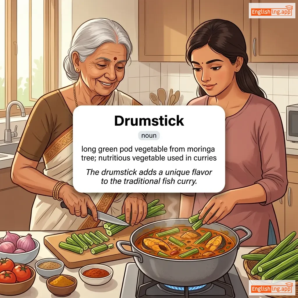 Drumstick definition card — visual illustration of the meaning