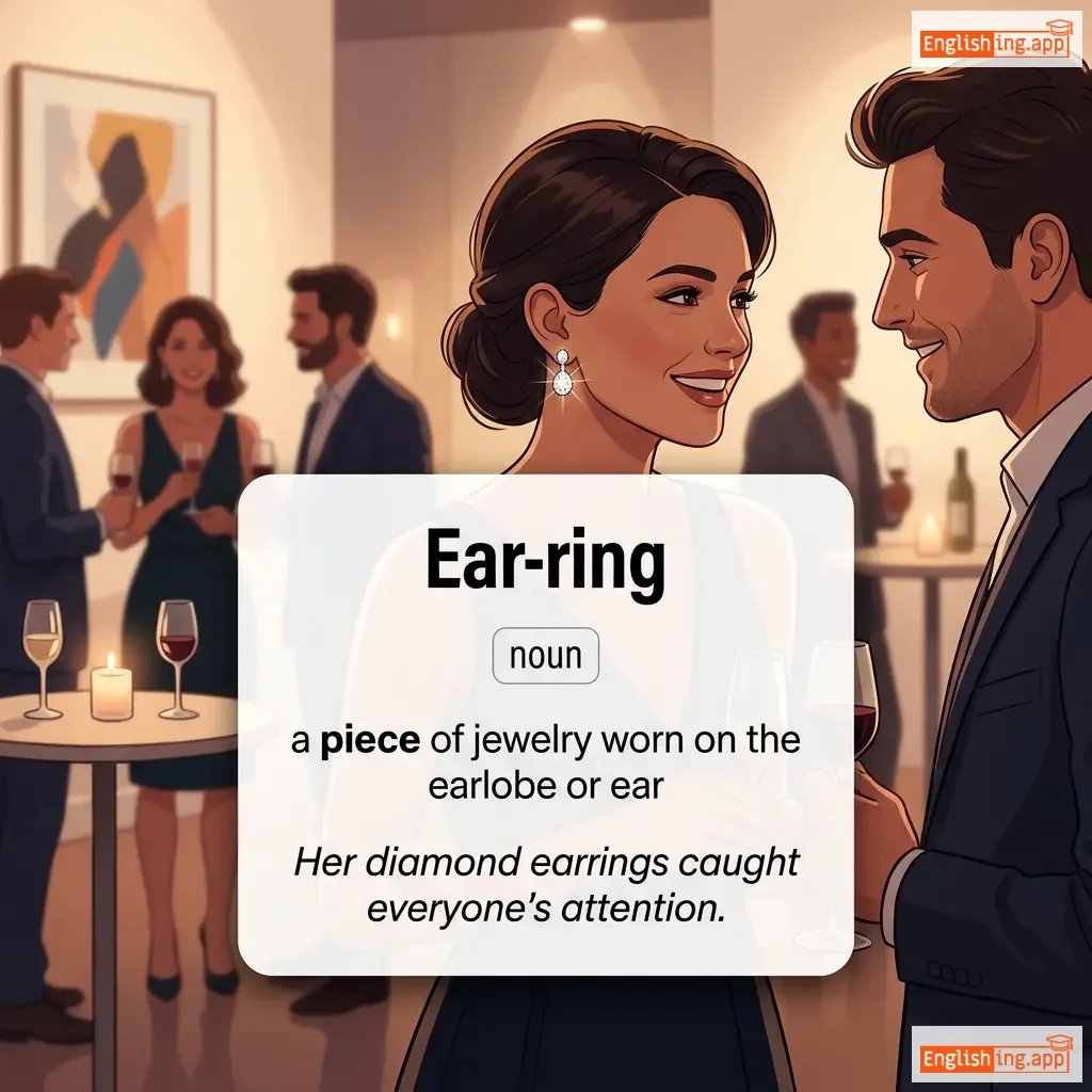 Ear-ring definition card — visual illustration of the meaning
