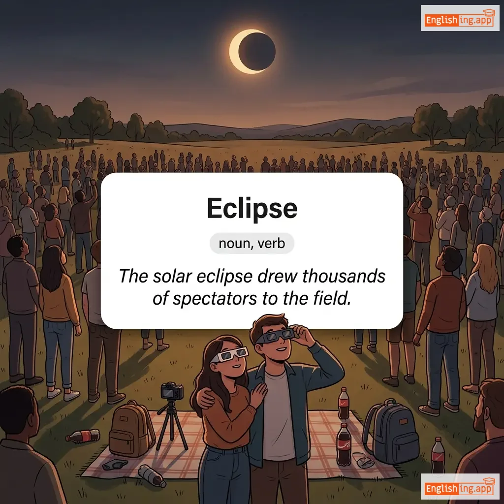 Eclipse definition card — visual illustration of the meaning