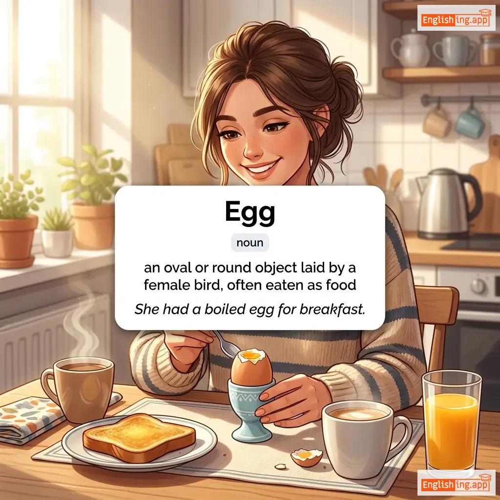 Egg definition card — visual illustration of the meaning