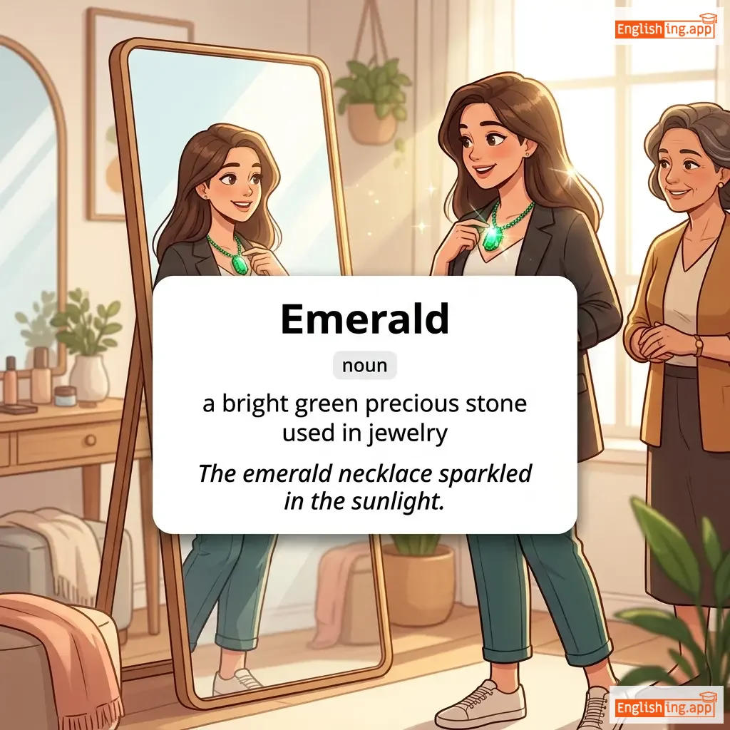 Emerald definition card — visual illustration of the meaning