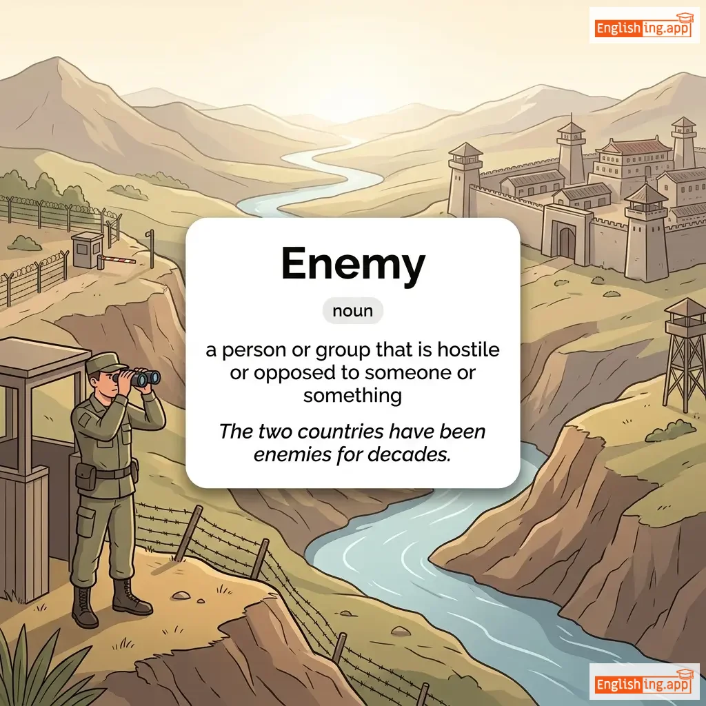 Enemy definition card — visual illustration of the meaning