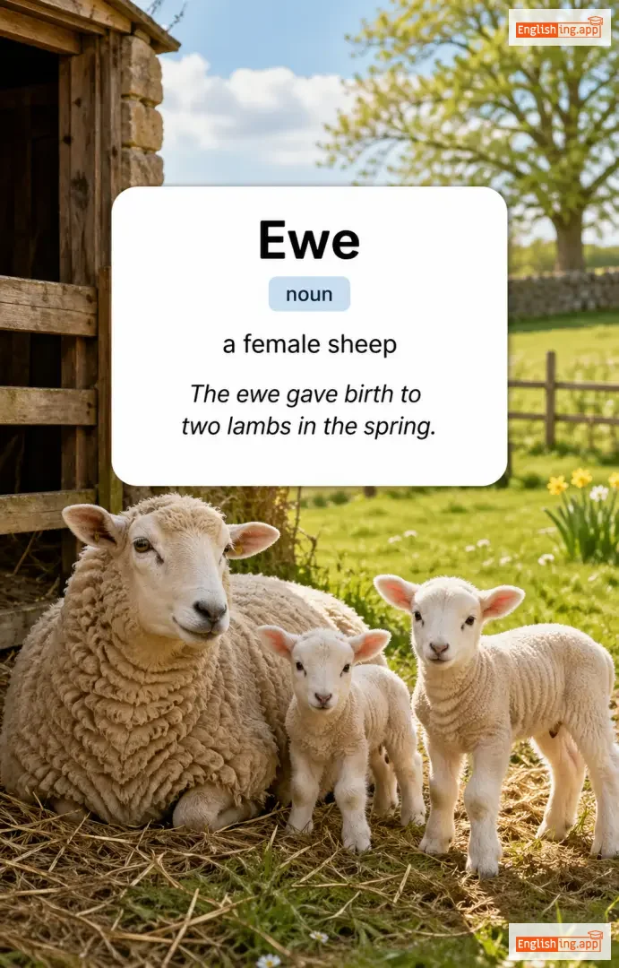 Ewe definition card — visual illustration of the meaning