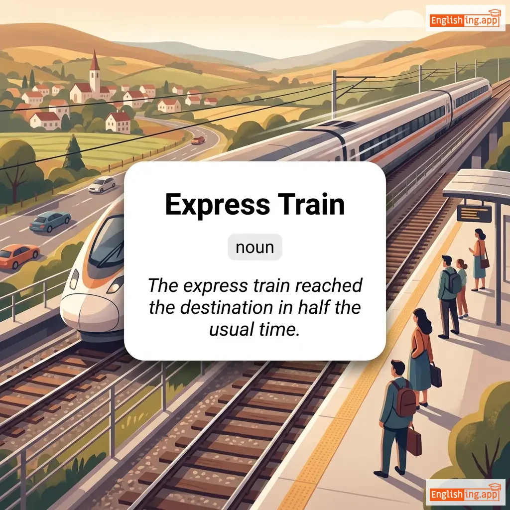 Express Train definition card — visual illustration of the meaning