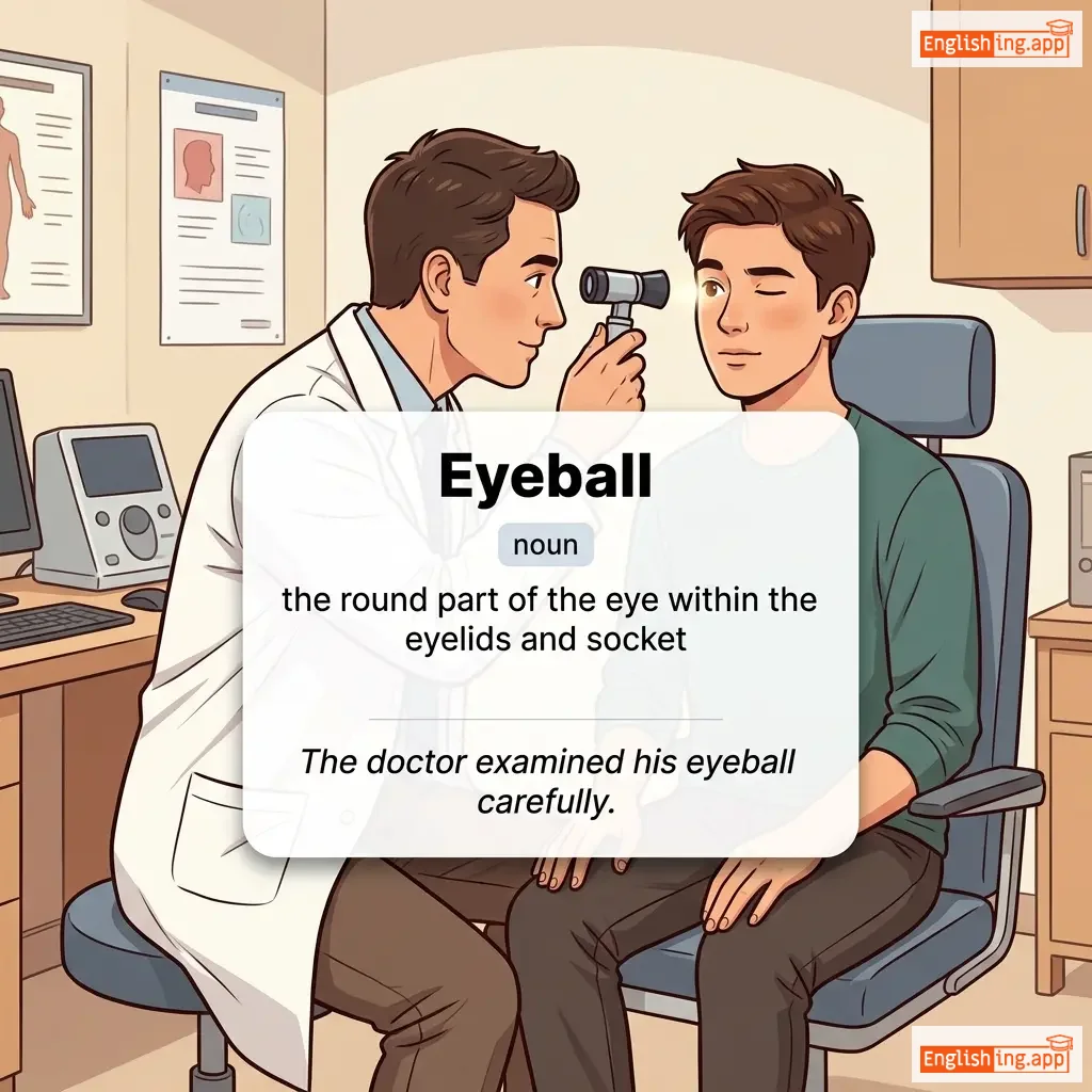 Eyeball definition card — visual illustration of the meaning