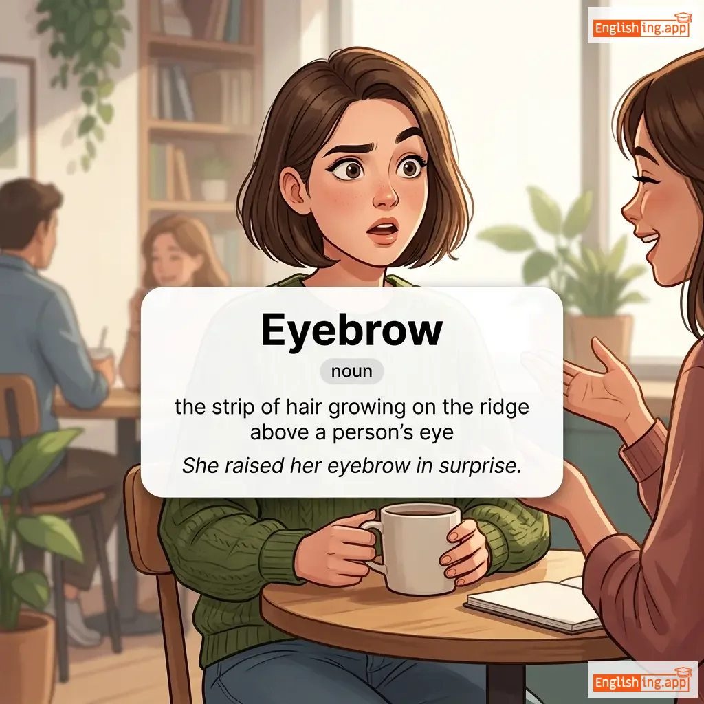 Eyebrow definition card — visual illustration of the meaning