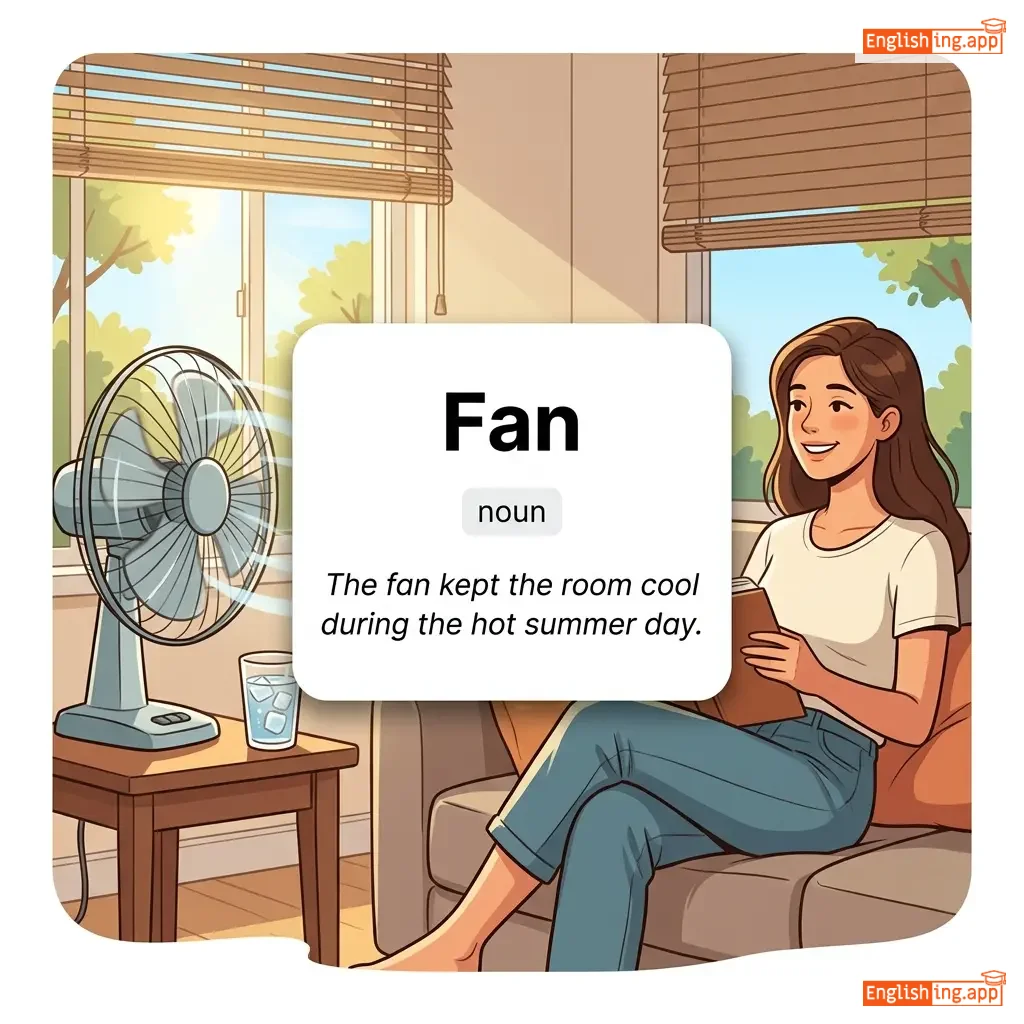 Fan definition card — visual illustration of the meaning