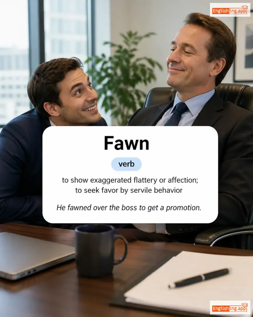 Fawn definition card — visual illustration of the meaning