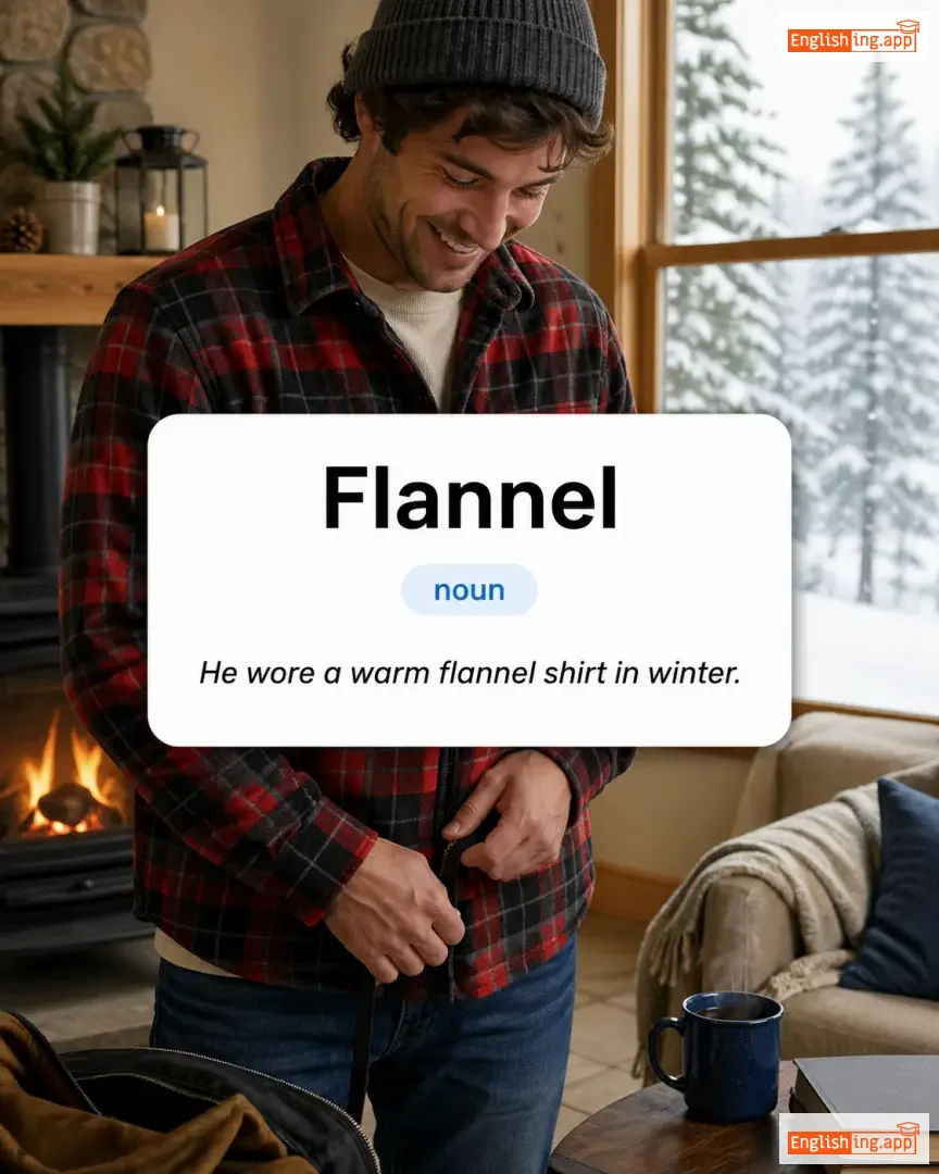 Flannel definition card — visual illustration of the meaning