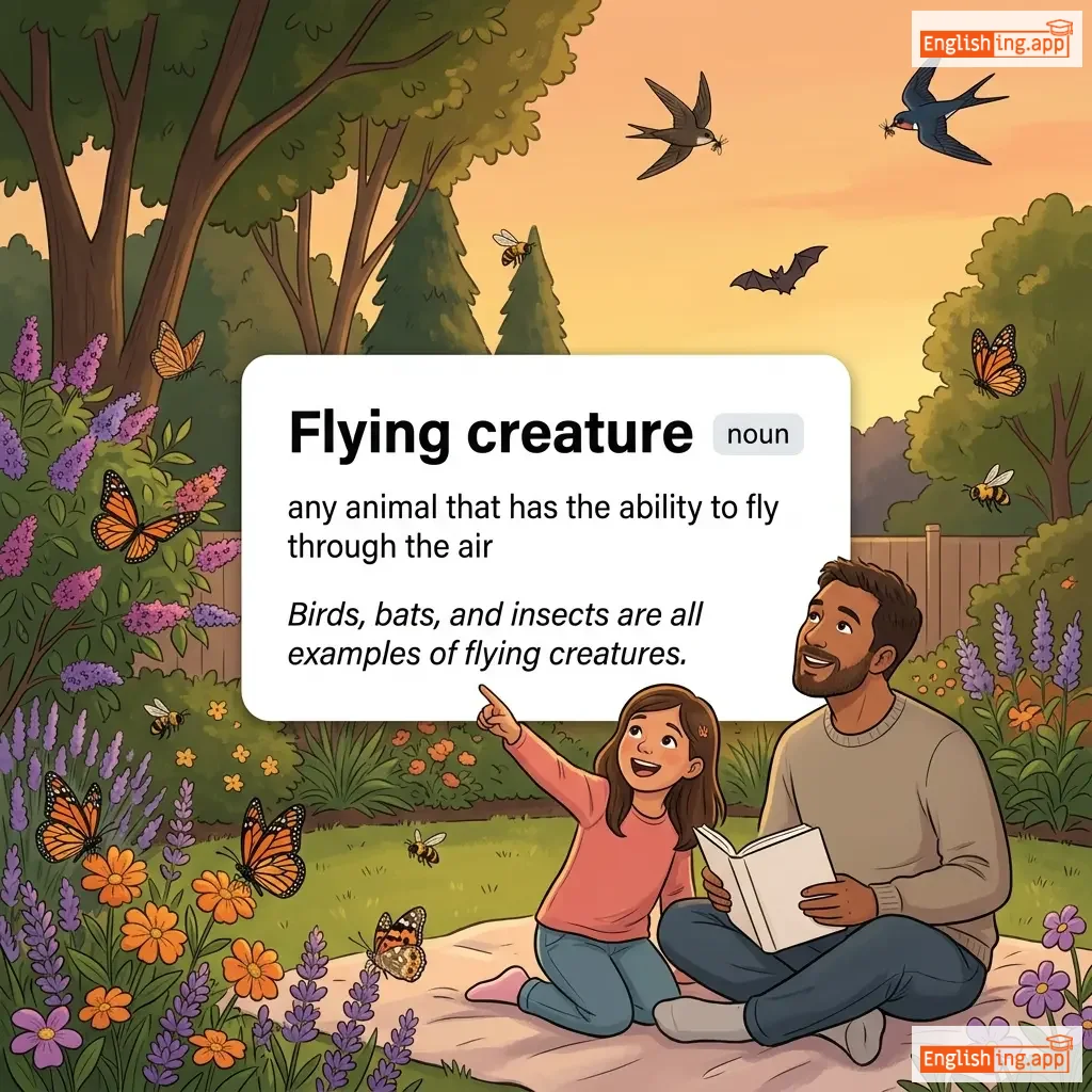 Flying creature definition card — visual illustration of the meaning