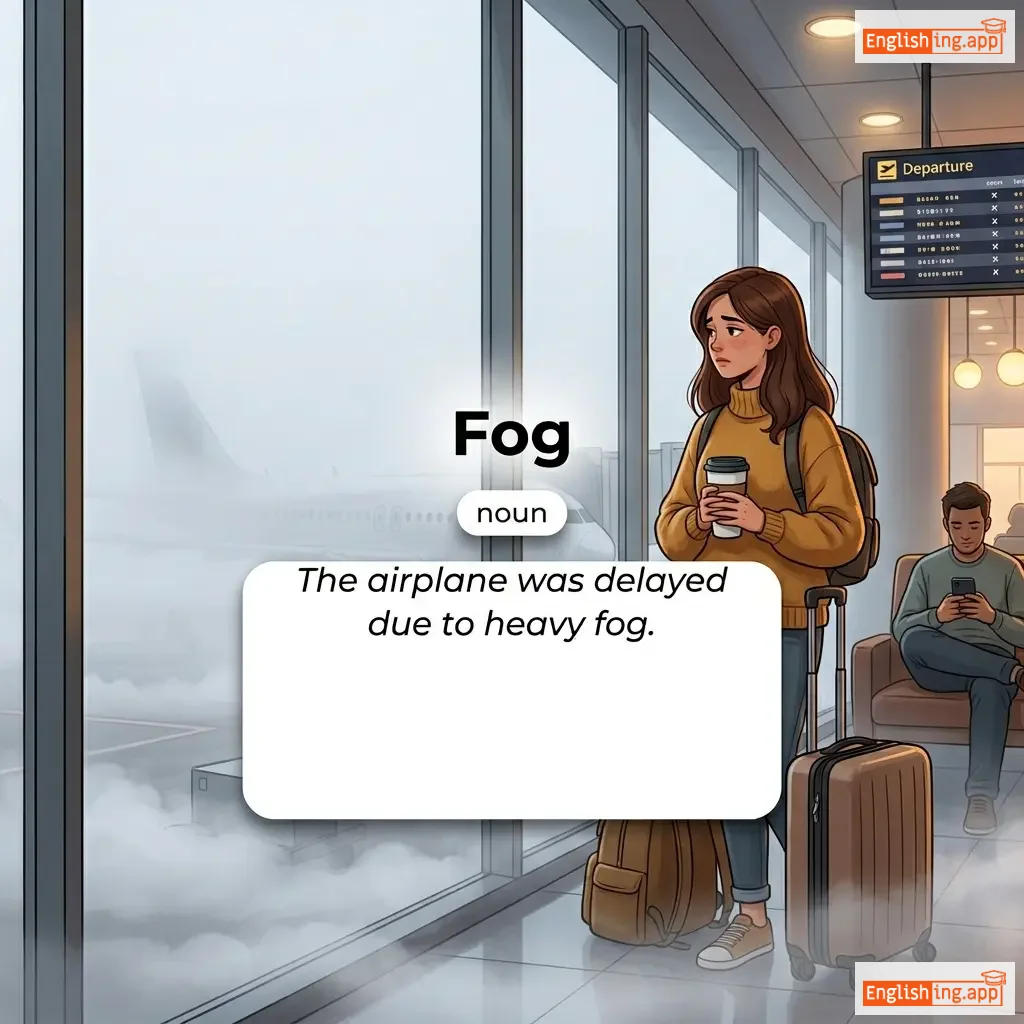 Fog definition card — visual illustration of the meaning