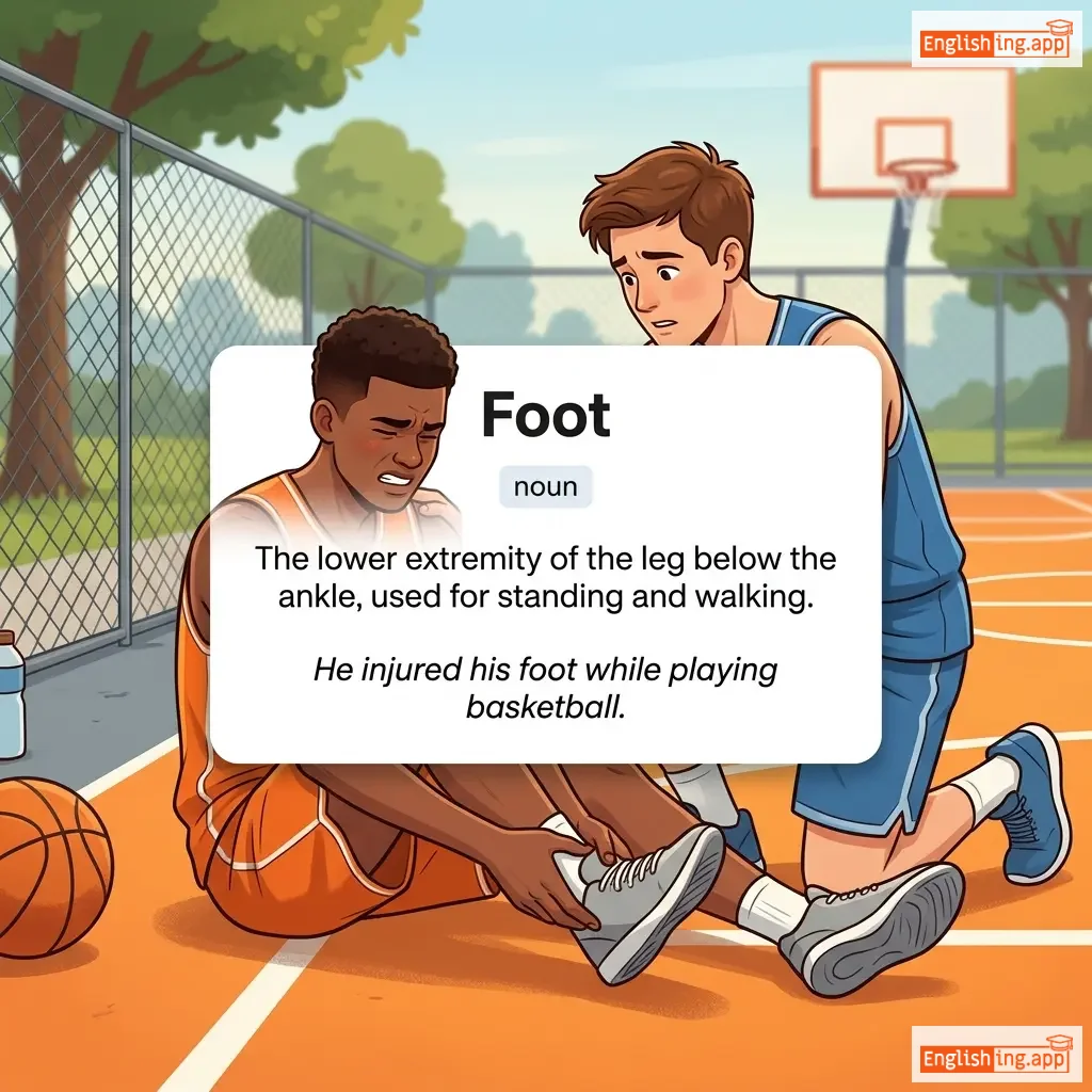 Foot definition card — visual illustration of the meaning