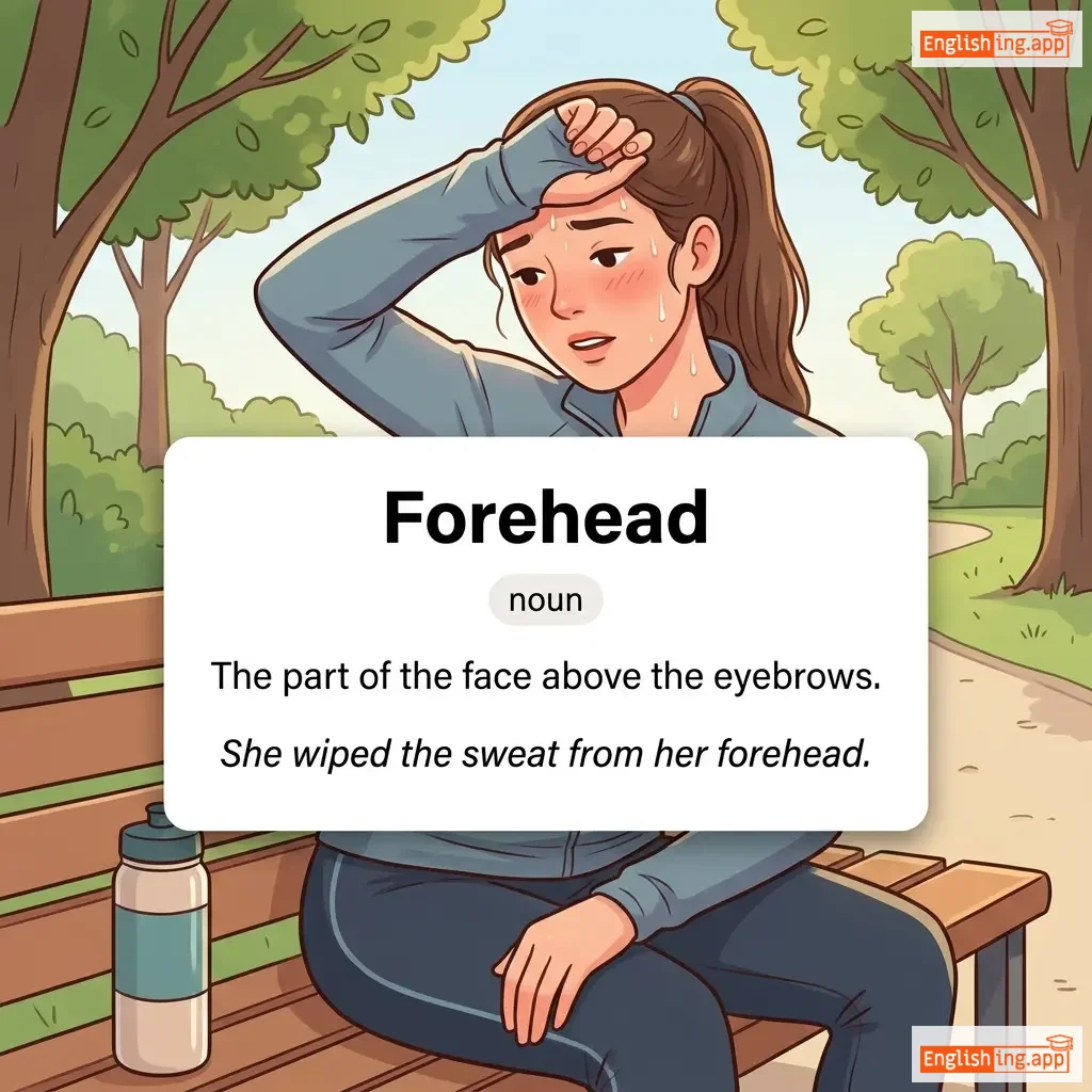 Forehead definition card — visual illustration of the meaning