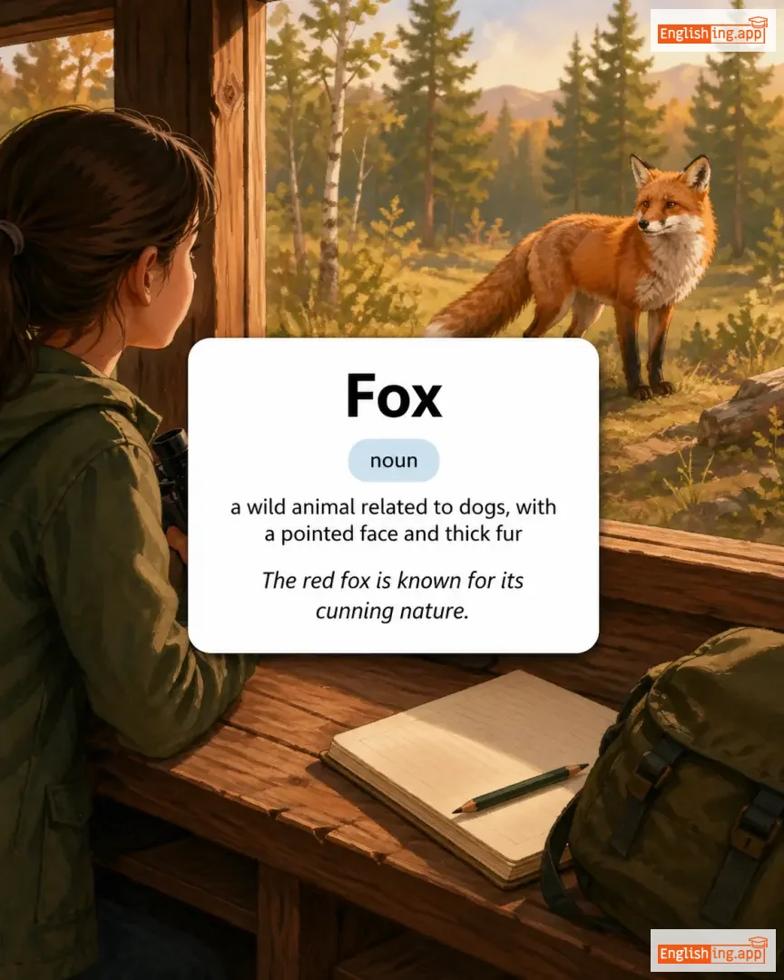 Fox definition card — visual illustration of the meaning