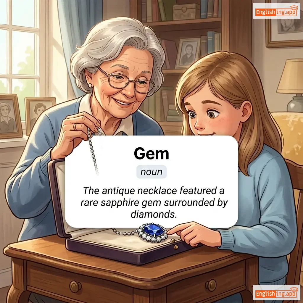 Gem definition card — visual illustration of the meaning
