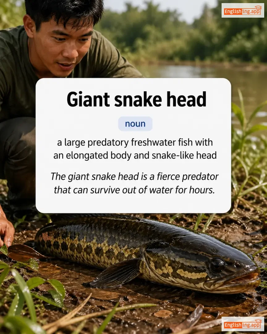 Giant snake head definition card — visual illustration of the meaning