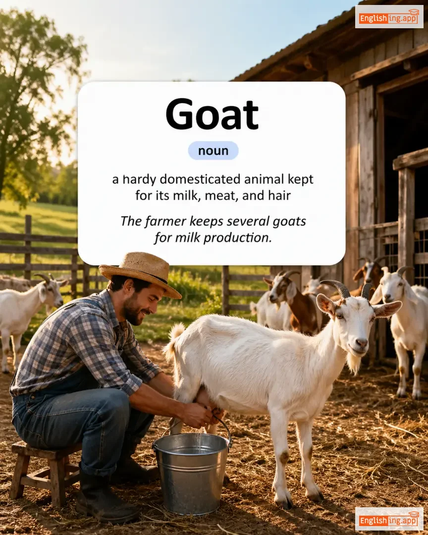 Goat definition card — visual illustration of the meaning
