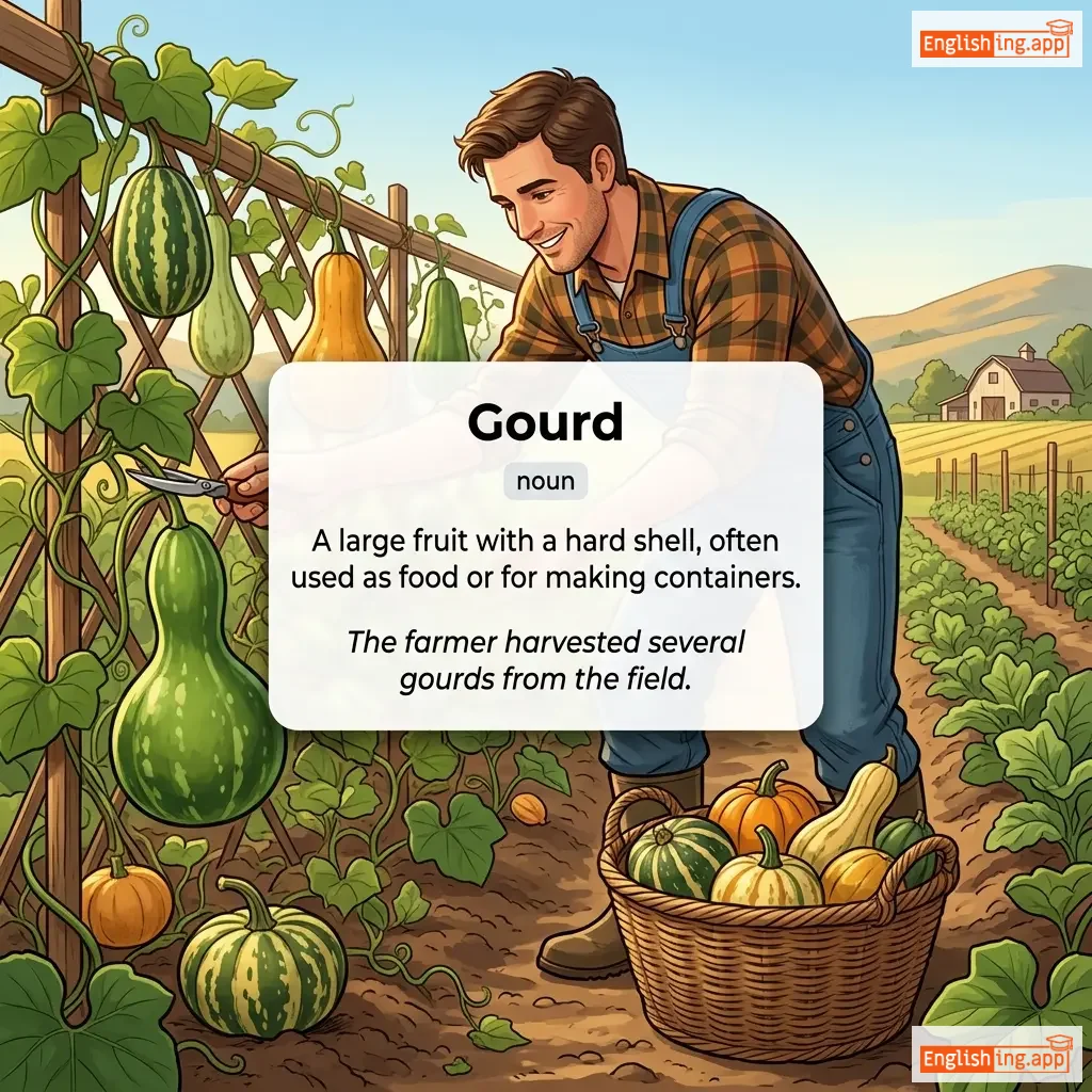 Gourd definition card — visual illustration of the meaning