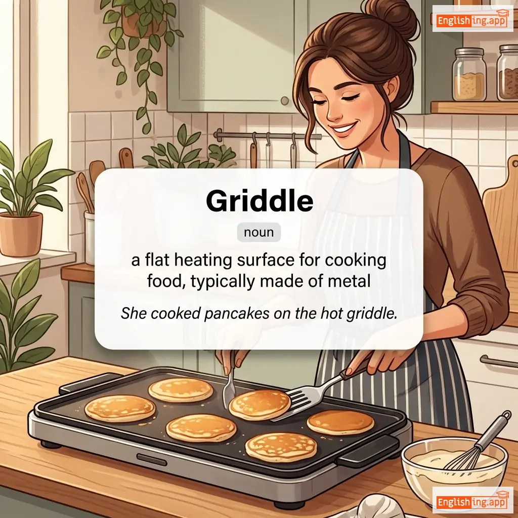 Griddle definition card — visual illustration of the meaning
