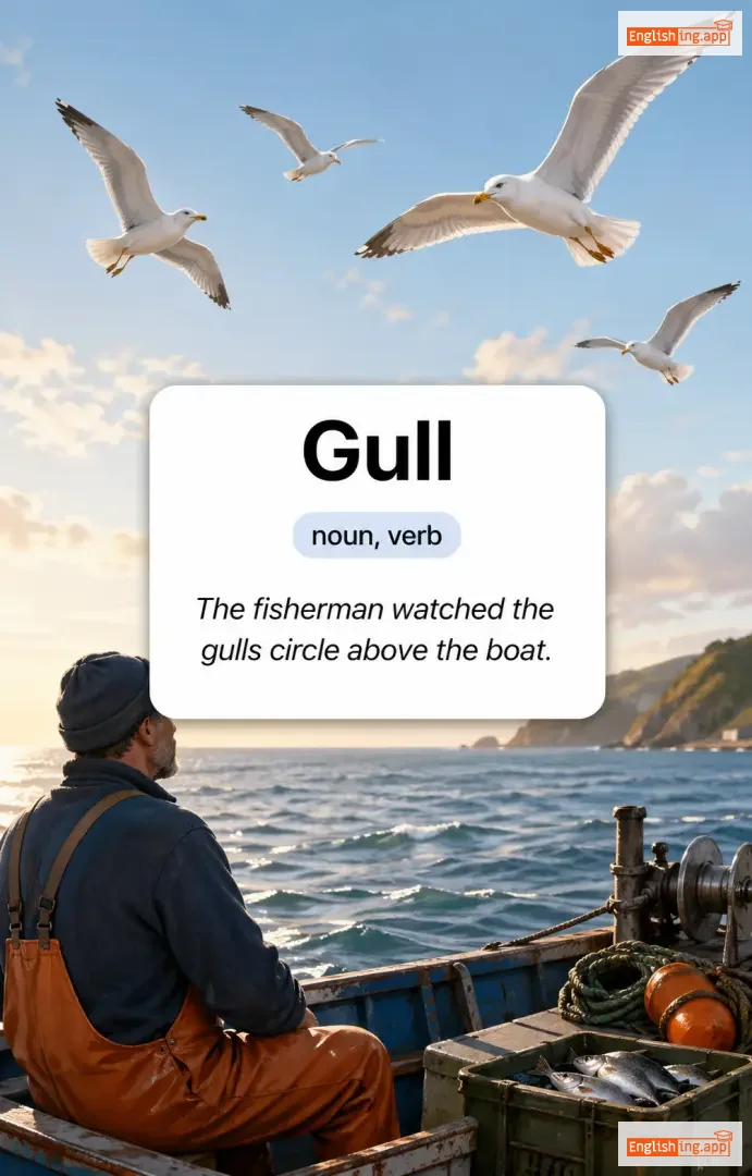 Gull definition card — visual illustration of the meaning