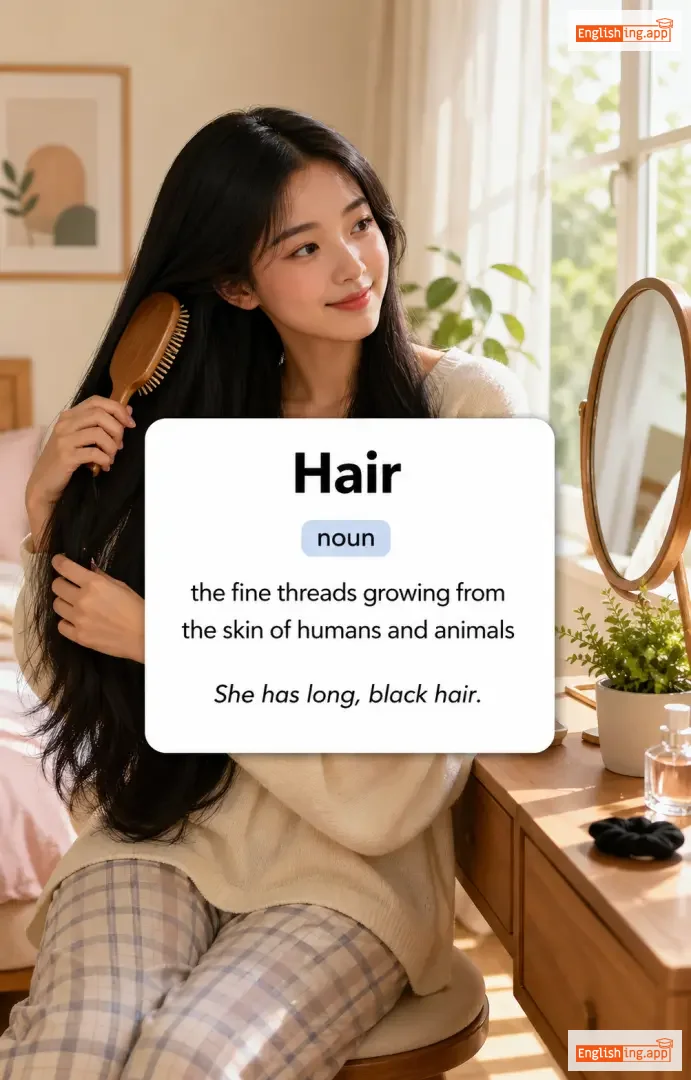 Hair definition card — visual illustration of the meaning