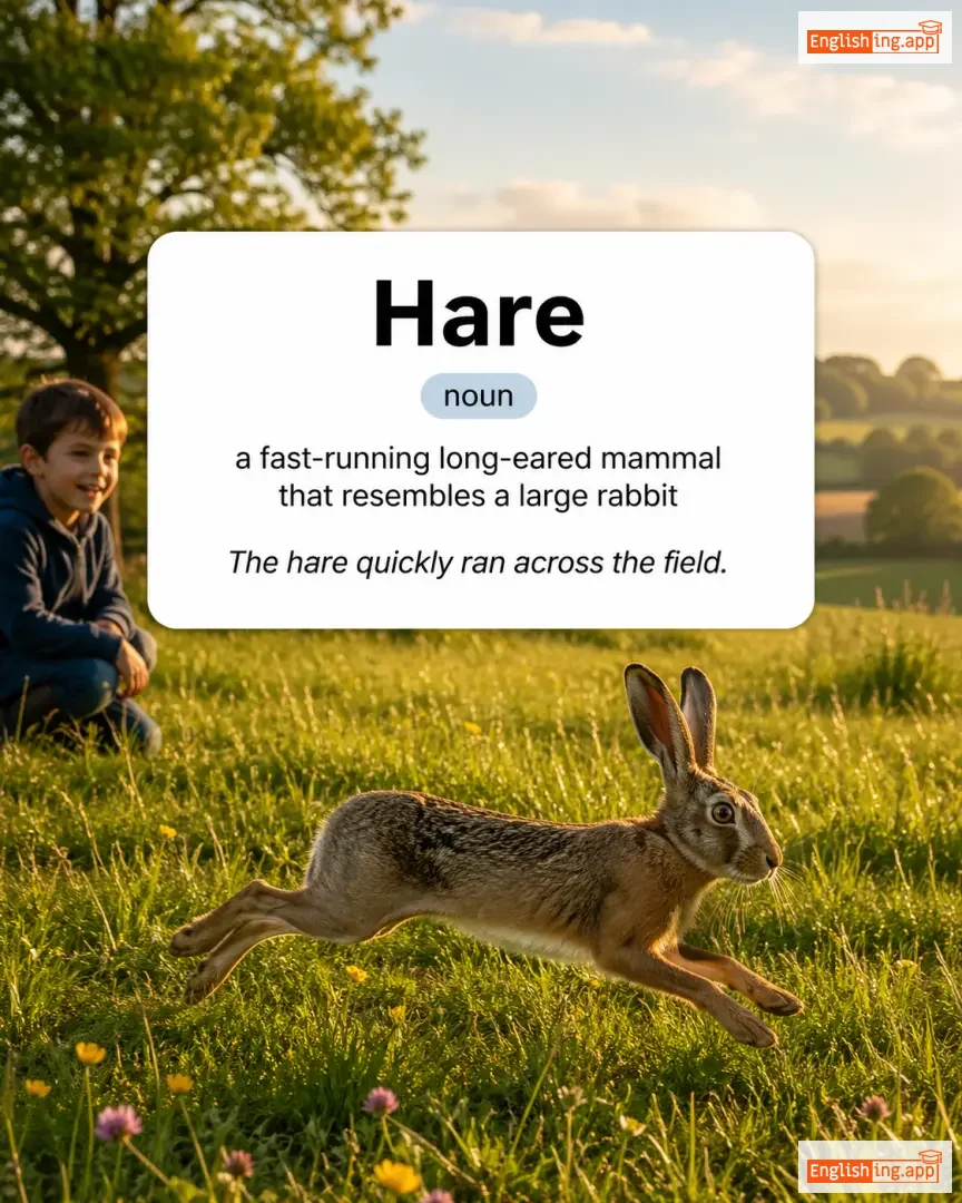 Hare definition card — visual illustration of the meaning