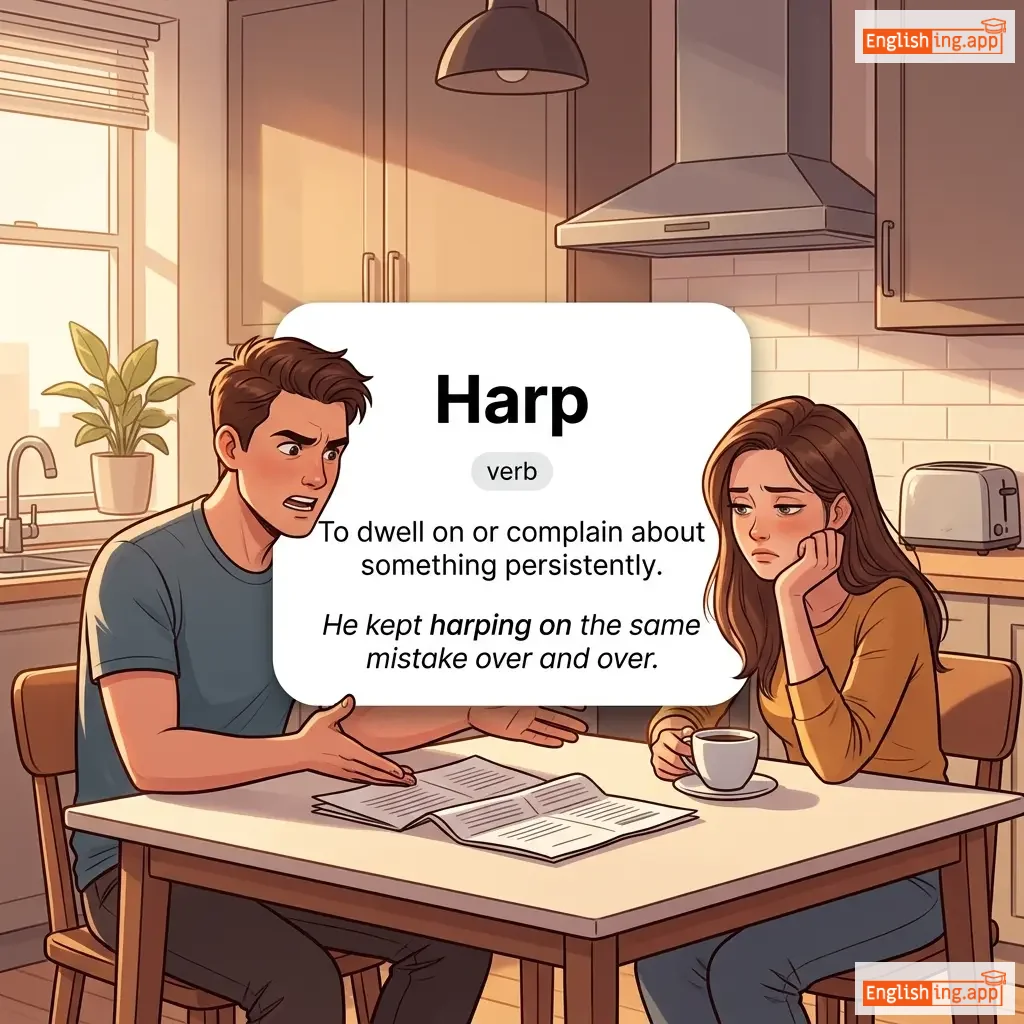 Harp definition card — visual illustration of the meaning