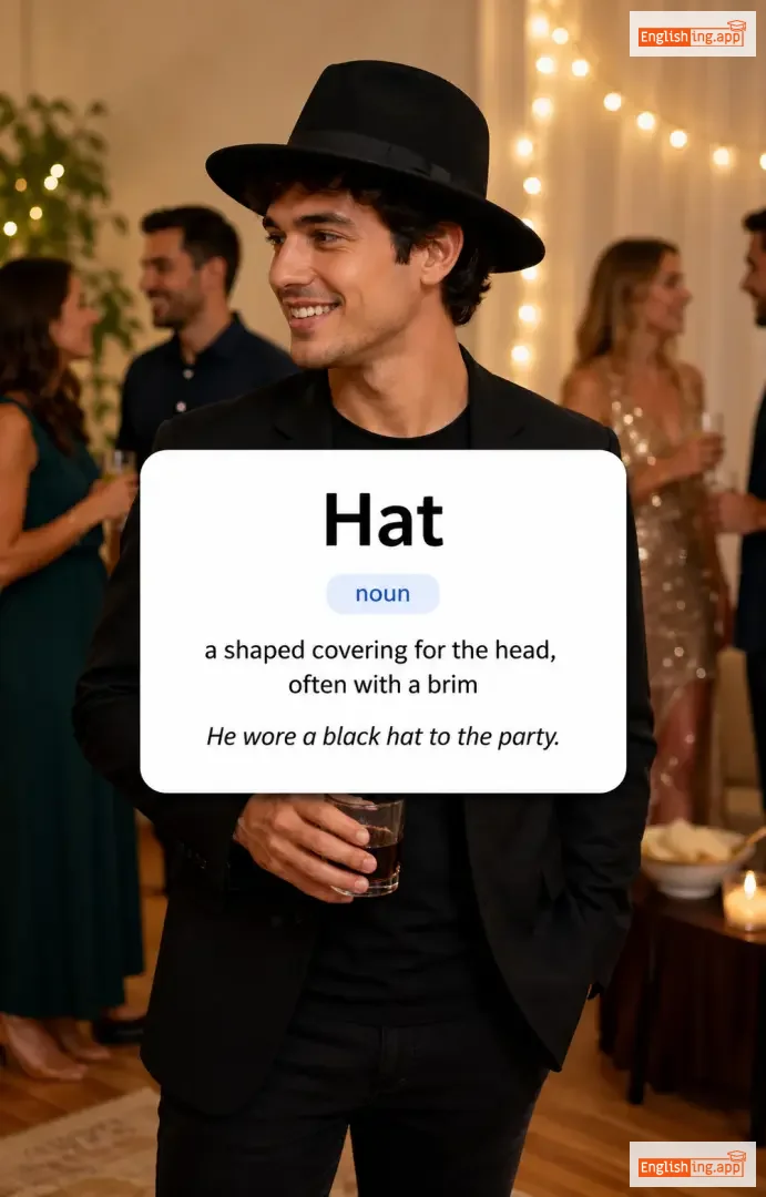 Hat definition card — visual illustration of the meaning