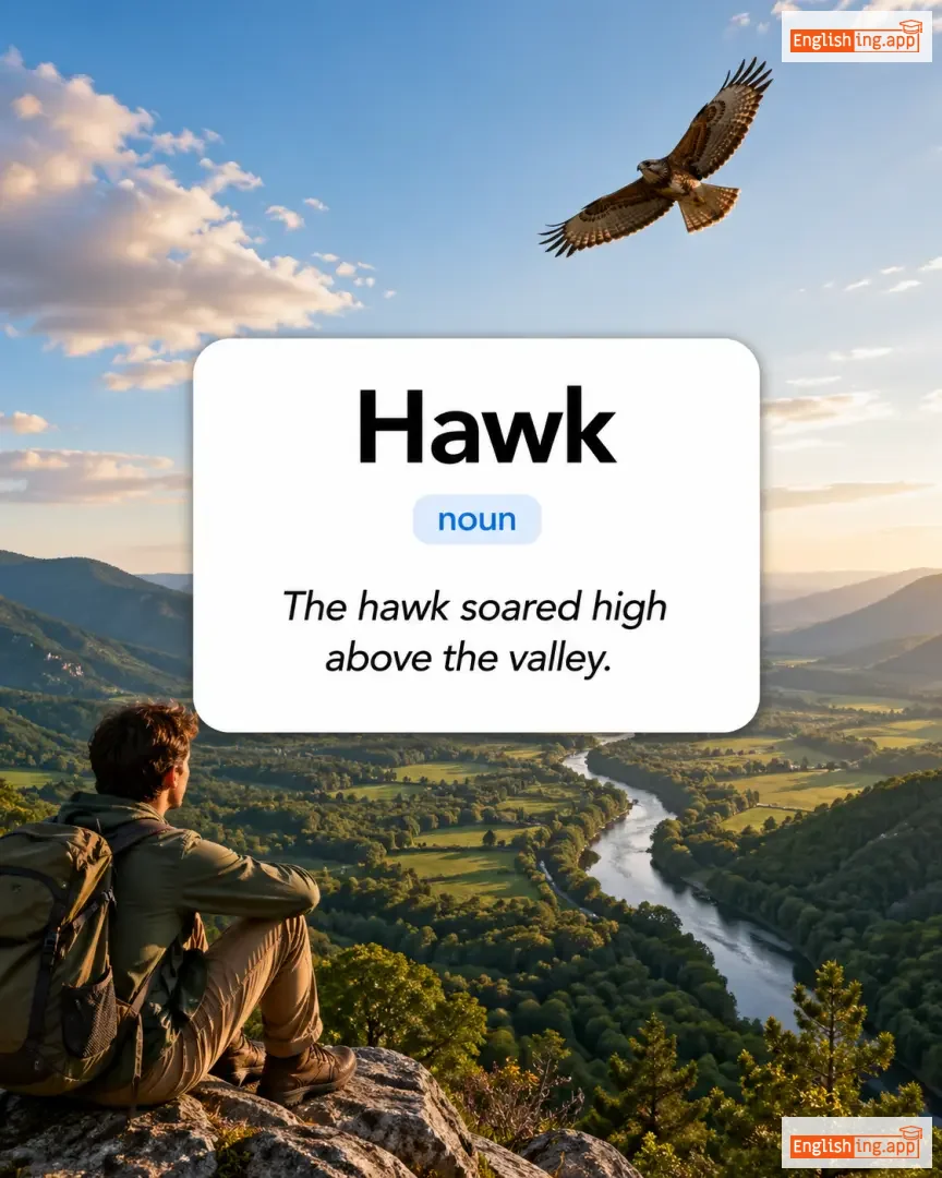 Hawk definition card — visual illustration of the meaning