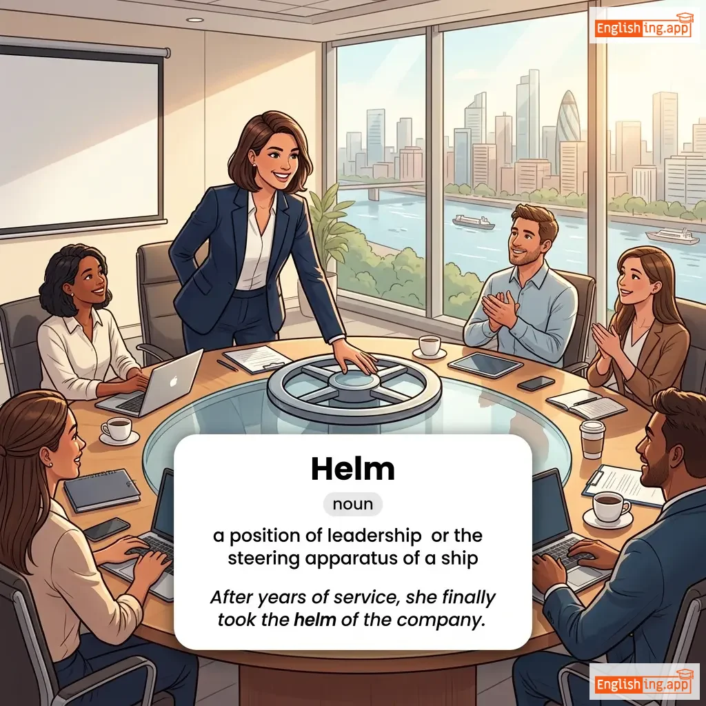 Helm definition card — visual illustration of the meaning