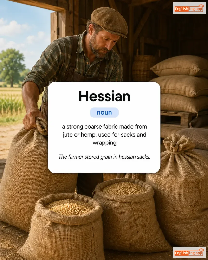 Hessian definition card — visual illustration of the meaning