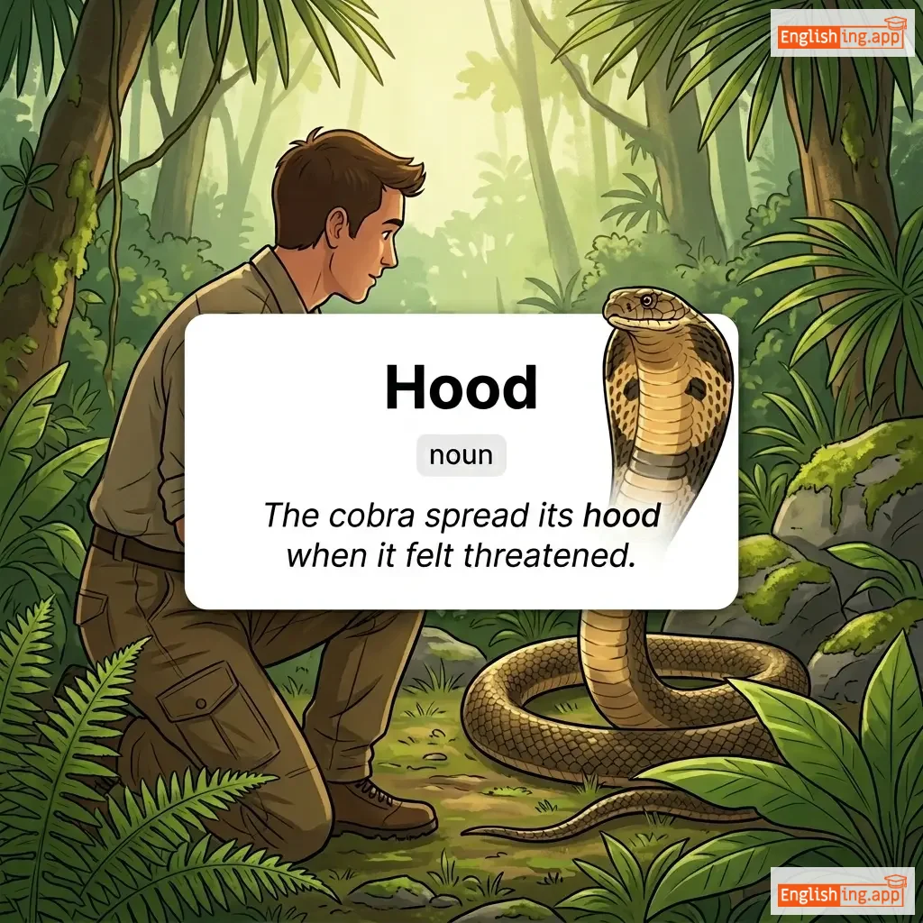 Hood definition card — visual illustration of the meaning