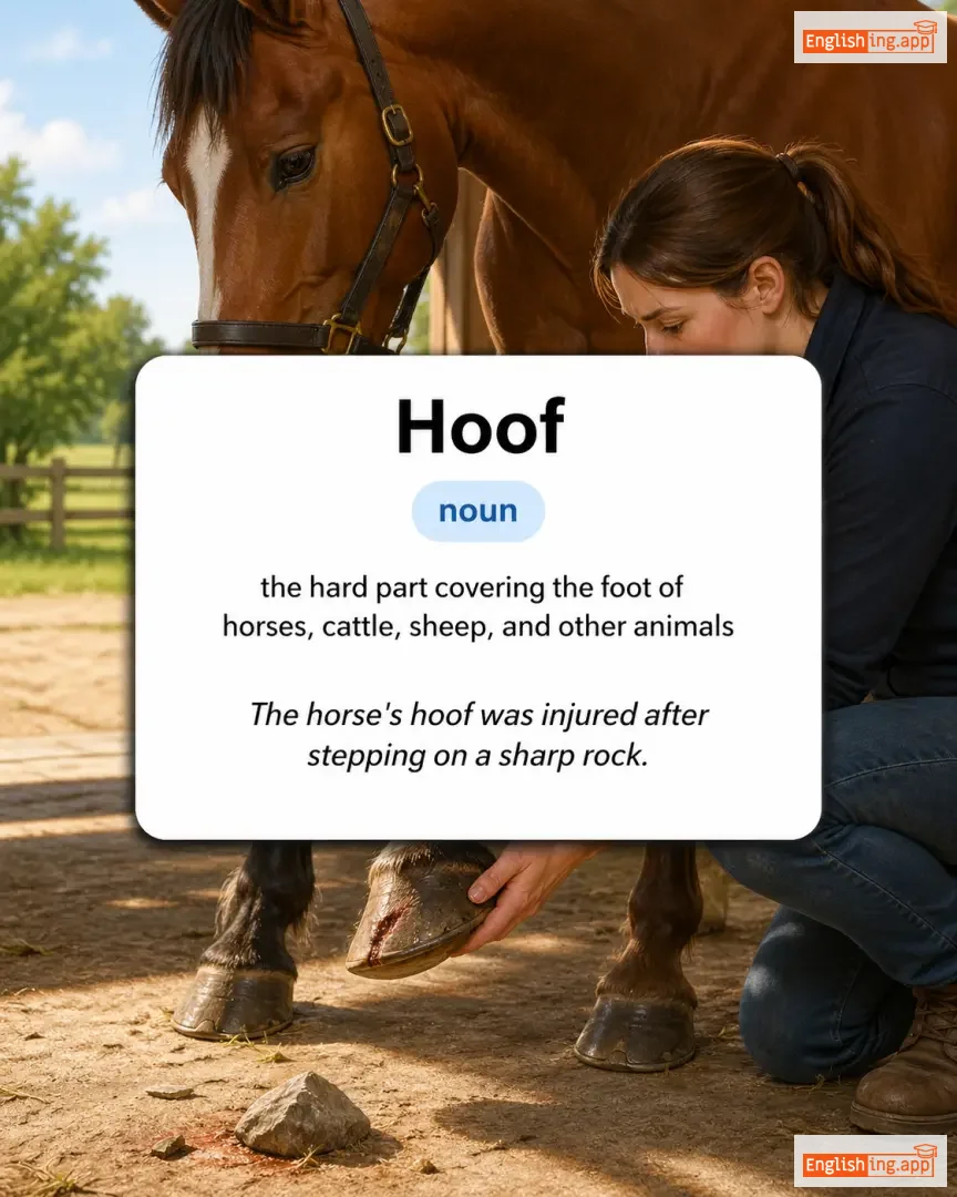 Hoof definition card — visual illustration of the meaning