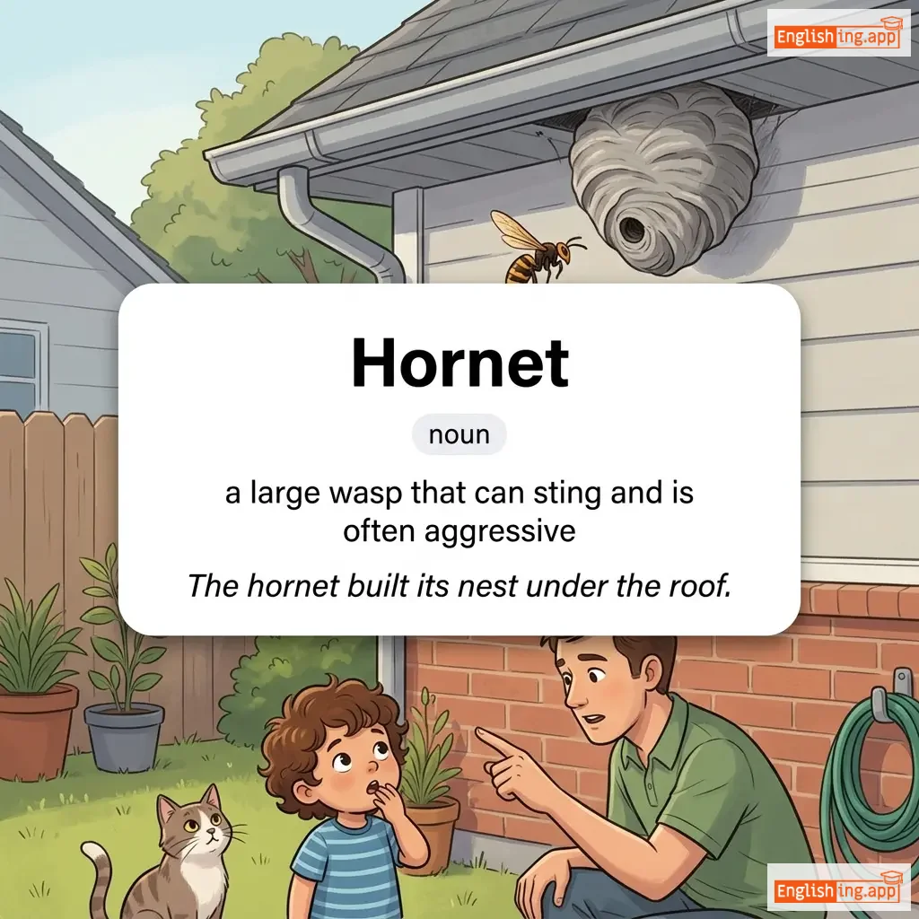 Hornet definition card — visual illustration of the meaning
