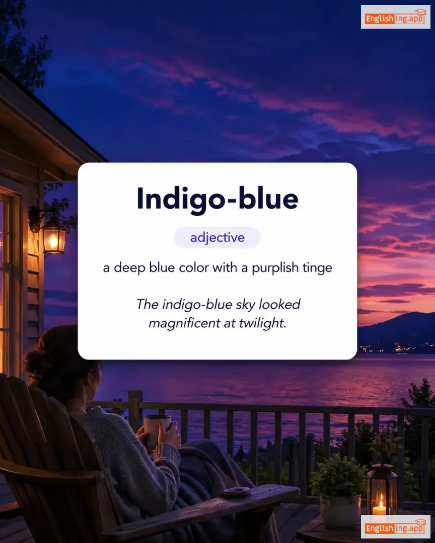 Indigo-blue definition card — visual illustration of the meaning