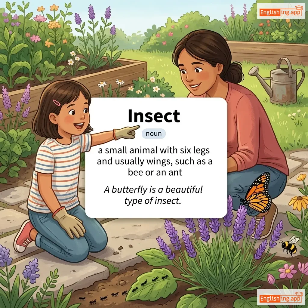 Insect definition card — visual illustration of the meaning