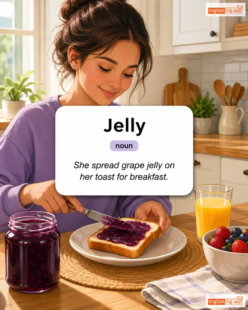 Jelly definition card — visual illustration of the meaning