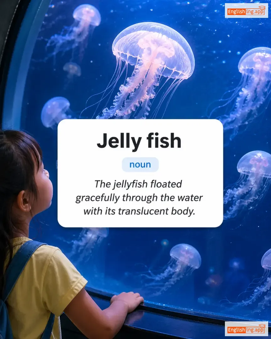 Jelly fish definition card — visual illustration of the meaning