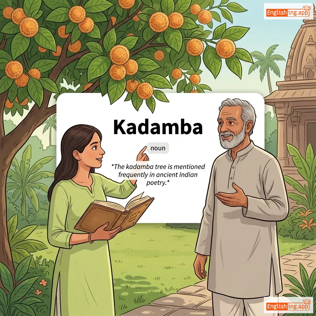 Kadamba definition card — visual illustration of the meaning
