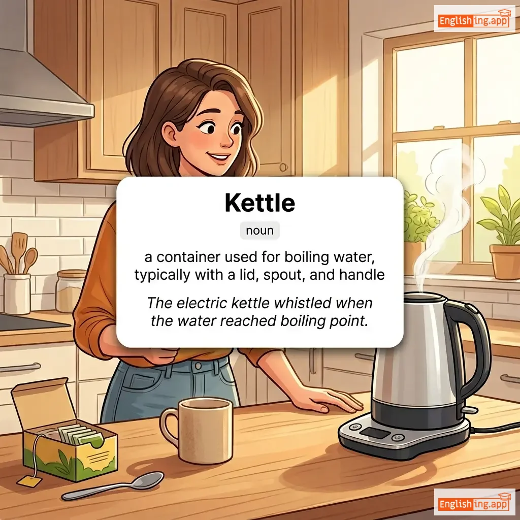 Kettle definition card — visual illustration of the meaning