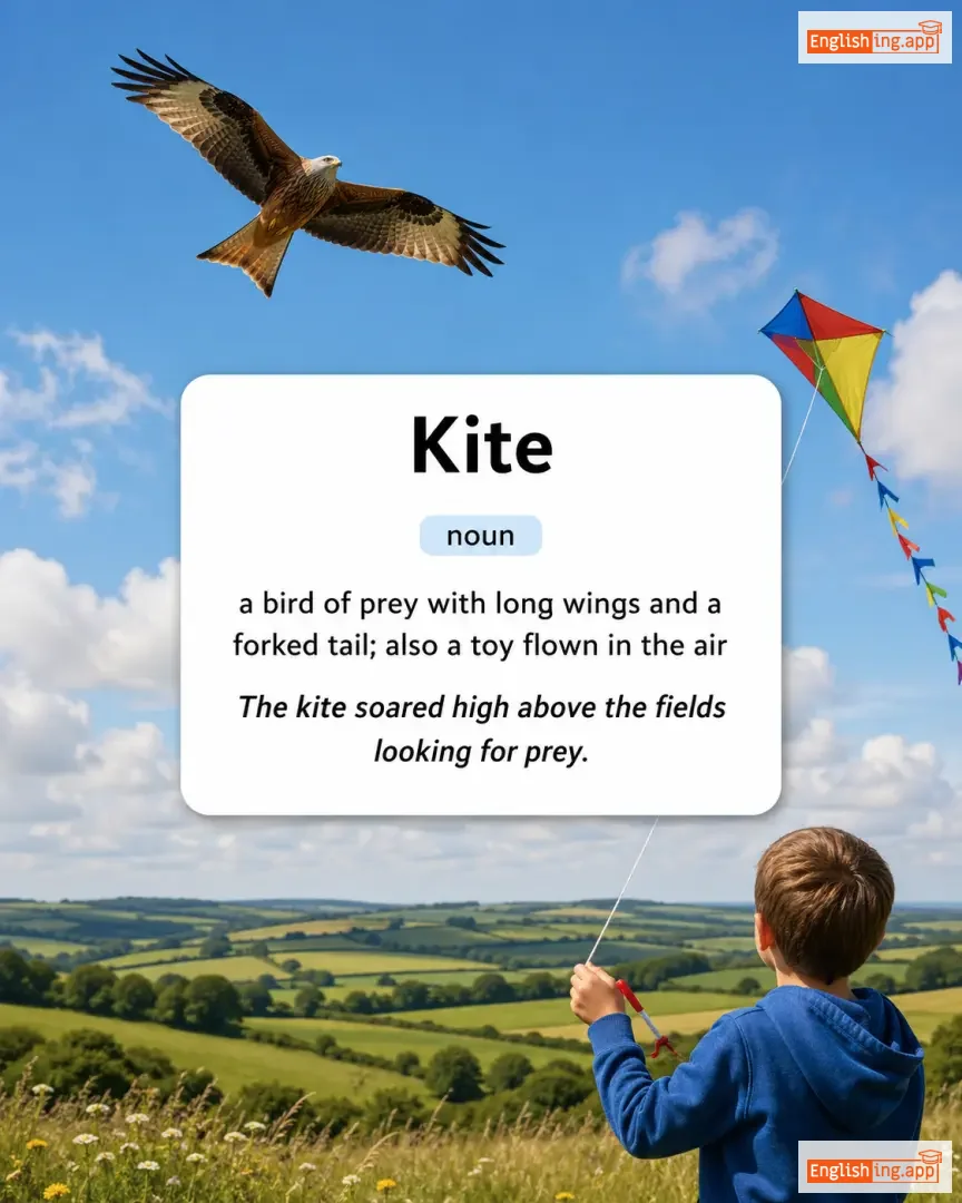 Kite definition card — visual illustration of the meaning