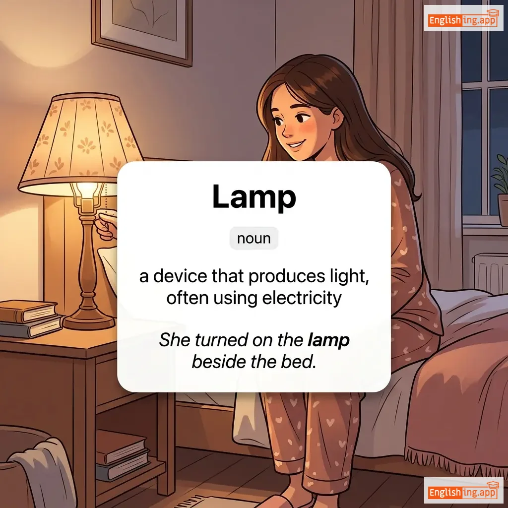 Lamp definition card — visual illustration of the meaning