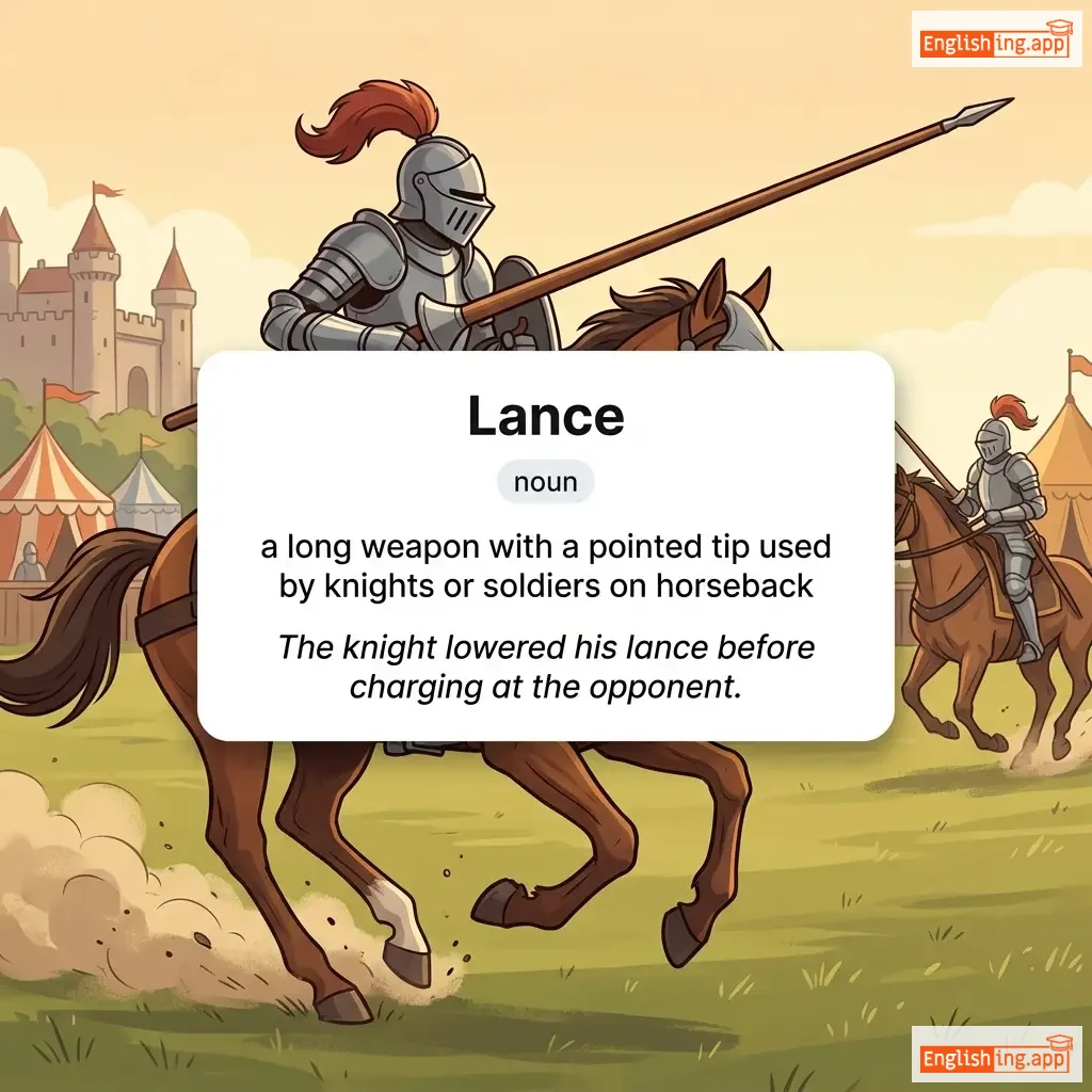 Lance definition card — visual illustration of the meaning