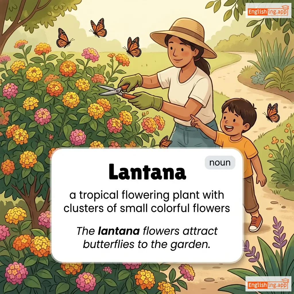 Lantana definition card — visual illustration of the meaning