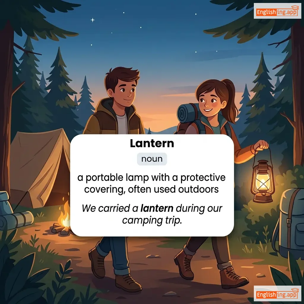 Lantern definition card — visual illustration of the meaning