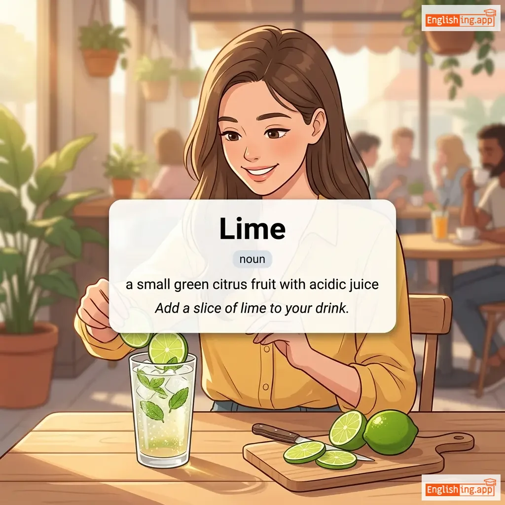Lime definition card — visual illustration of the meaning