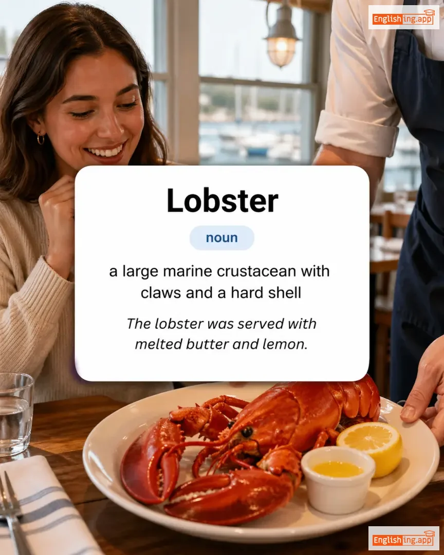Lobster definition card — visual illustration of the meaning