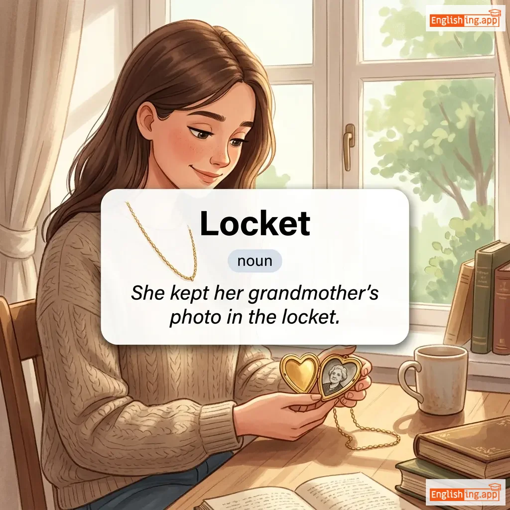 Locket definition card — visual illustration of the meaning