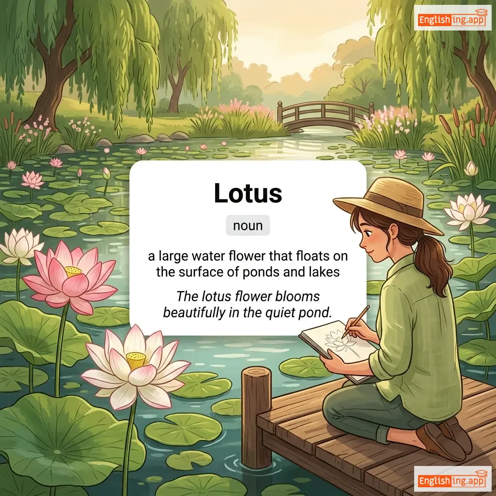 Lotus definition card — visual illustration of the meaning